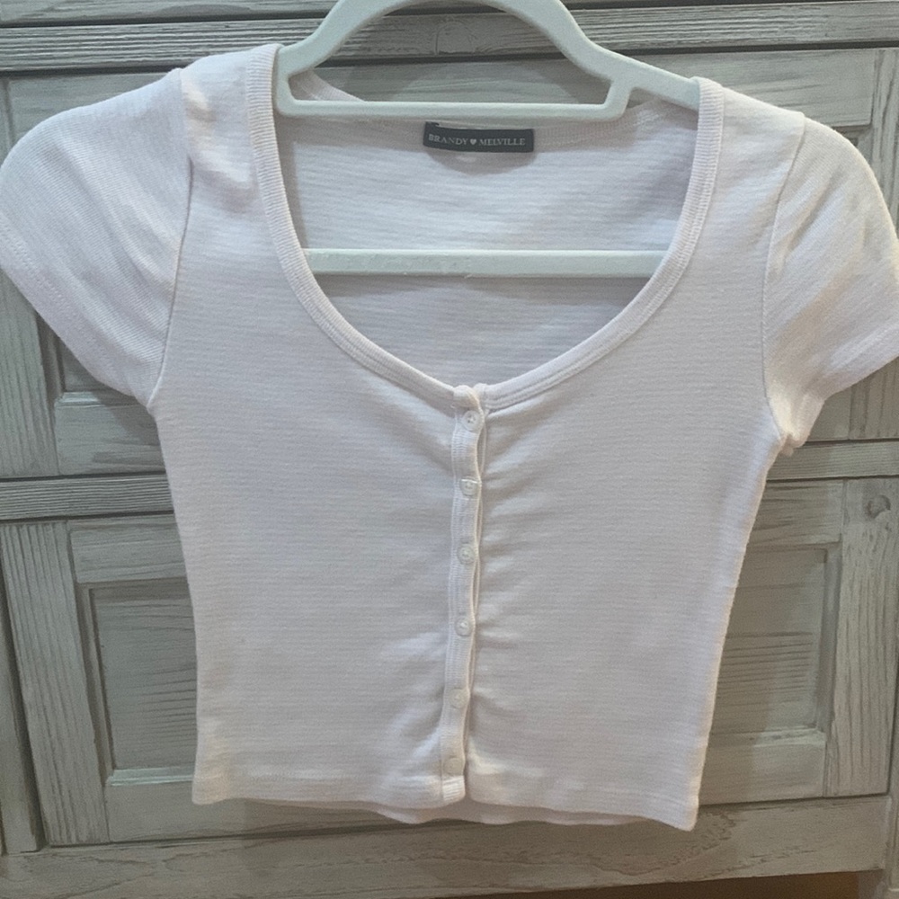 pink and white striped tee shirt